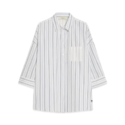 Max Mara Venus Pure Cotton Poplin Shirt "Navy"