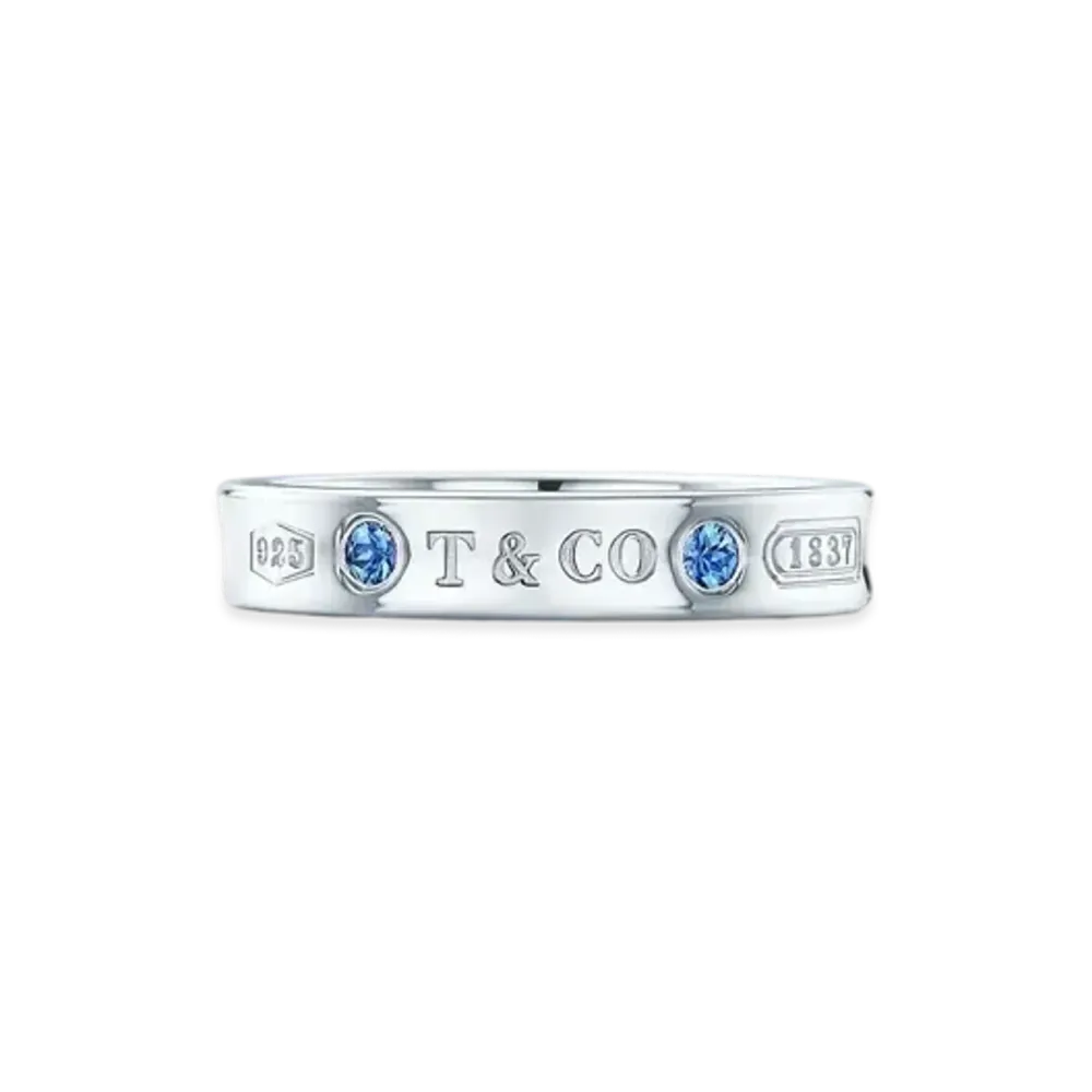Tiffany & Co. Tiffany 1837 Ring Narrow Sapphire "Silver"