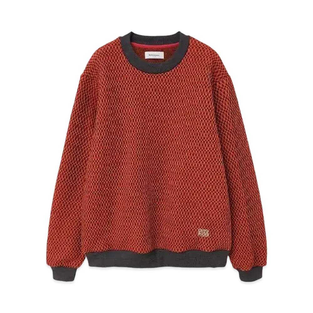 MAGIC STICK Predator Mesh Crew Sweat "ORANGE x NAVY"