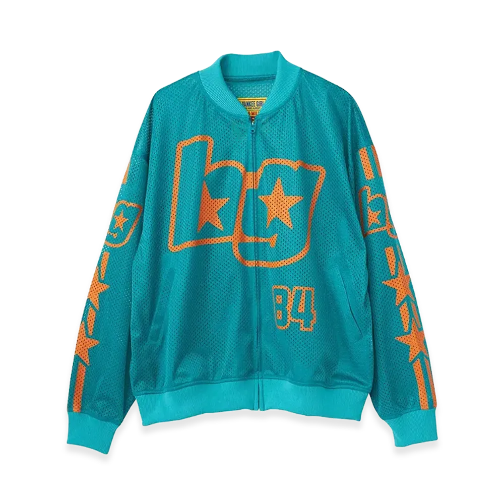 HYSTERIC GLAMOUR Women's Star Frame Mesh Blouson "Blue"
