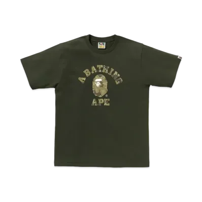 A BATHING APE Bitmap College Tee "Olivedrab"