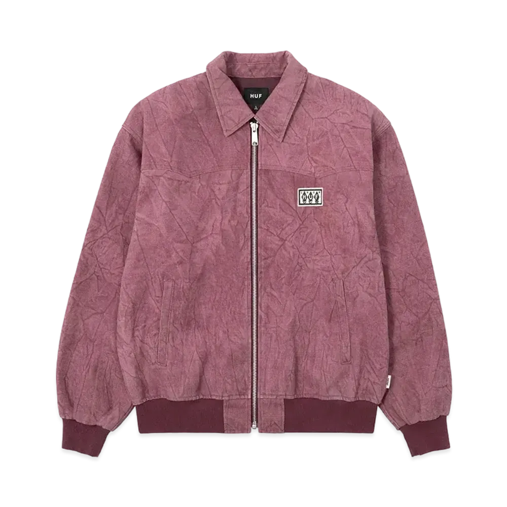 HUF Hemp Fold Collar Zip Jacket "Burgundy"
