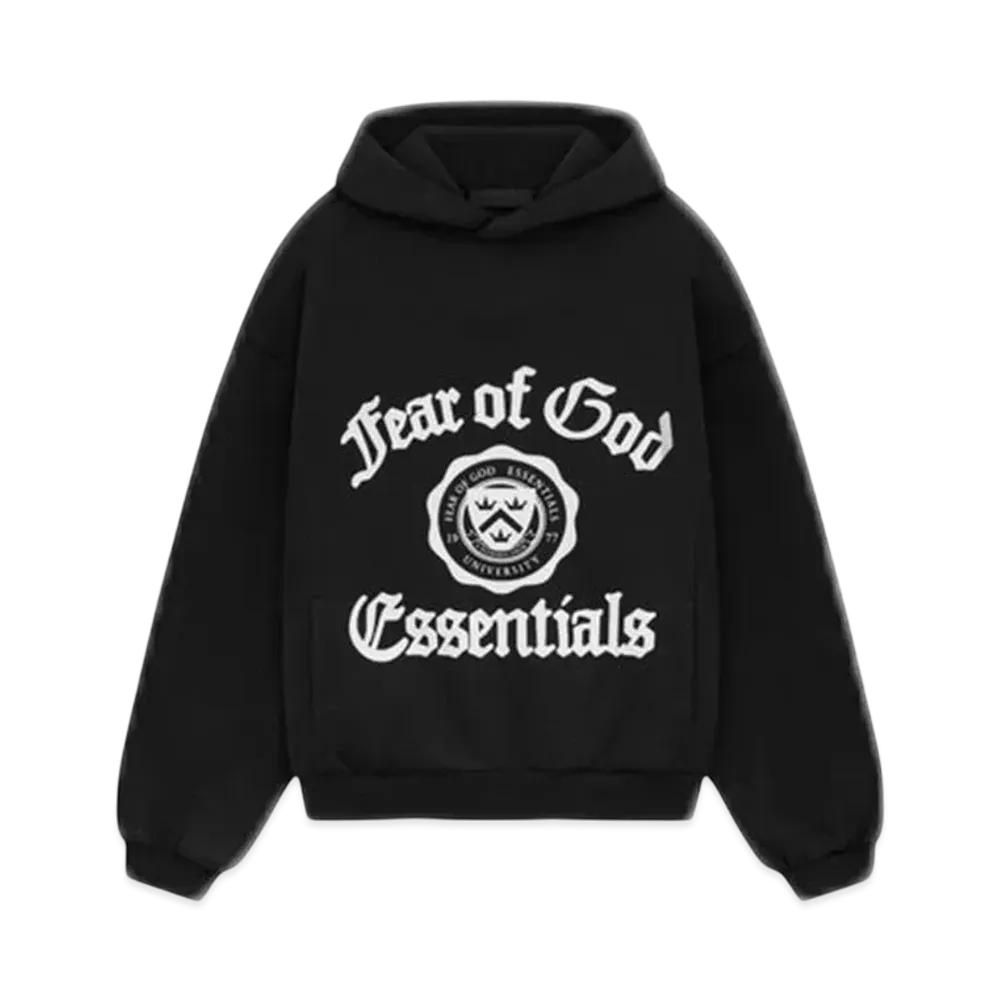 FEAR OF GOD Essentials Kid's Heavy Fleece Vintage Shrunken Hoodie "Black"
