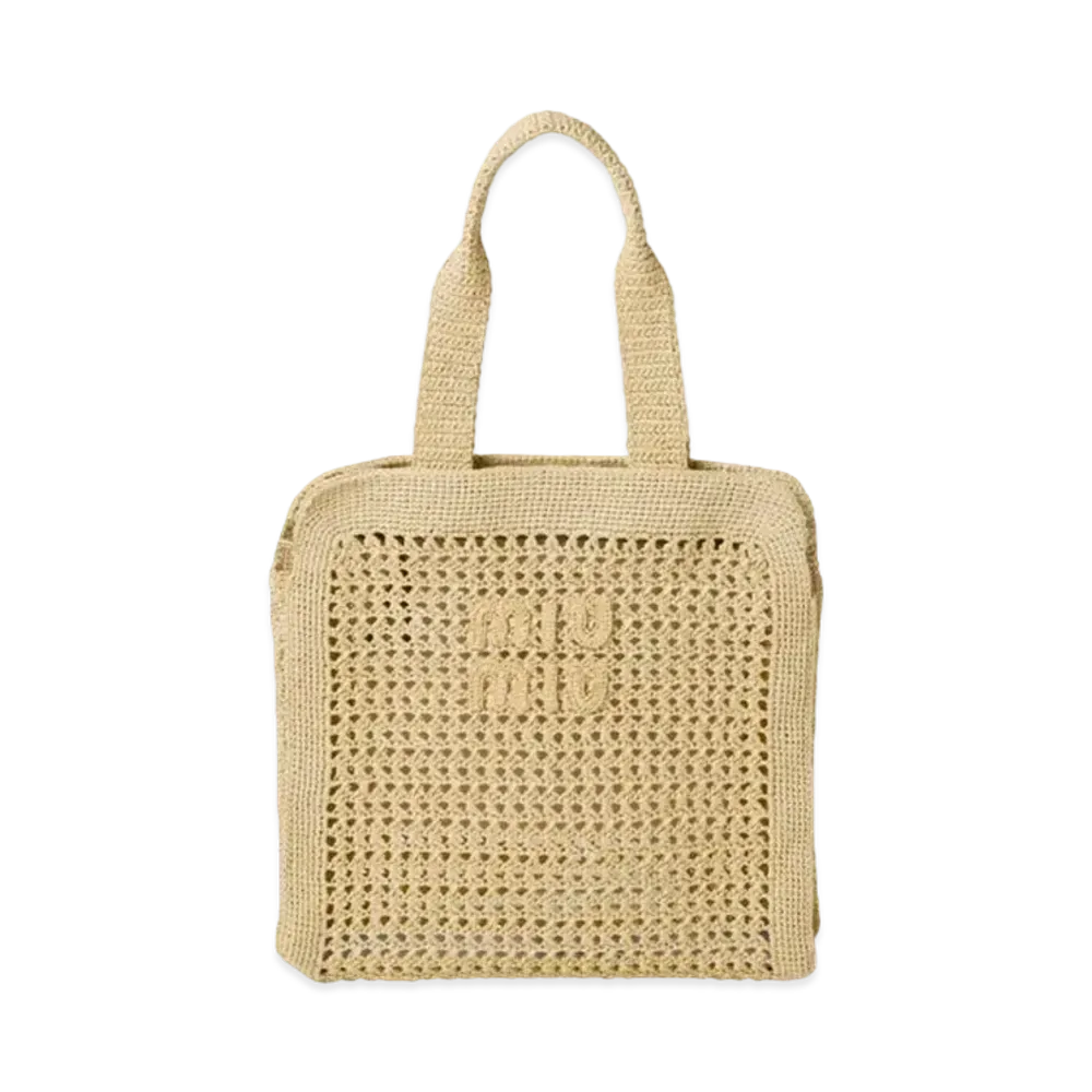 MIUMIU Woven Fabric Tote Bag "Natural"