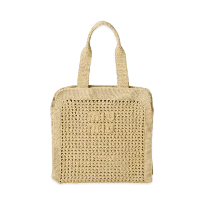 MIUMIU Woven Fabric Tote Bag "Natural"