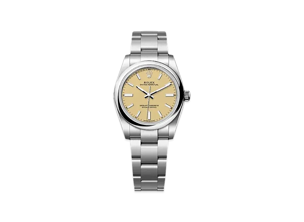 ROLEX Oyster Perpetual 34mm Oystersteel 124200 "Beige"