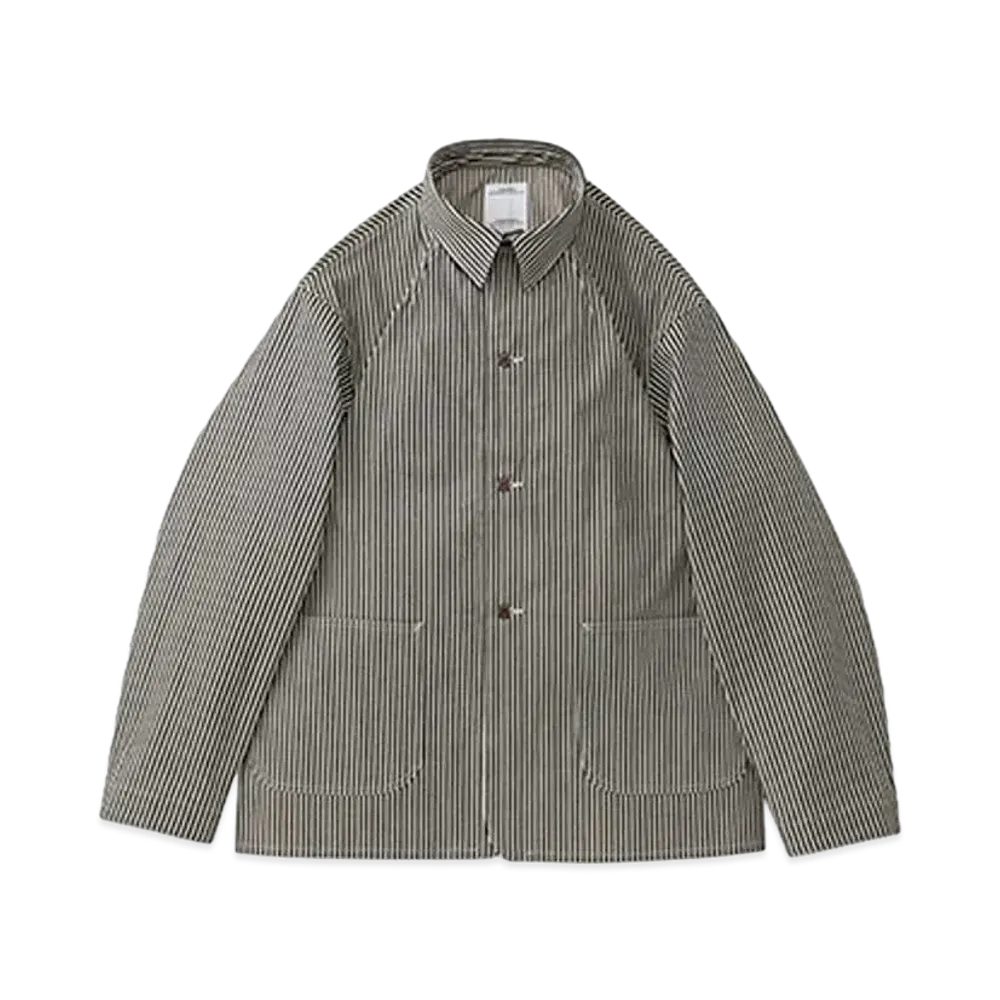 visvim SS COVERALL HICKORY UNWASHED "Black/White"