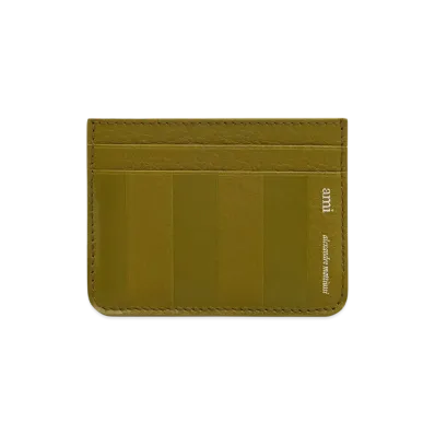 AMI PARIS Leather Midi Card Holder "VertLichen"