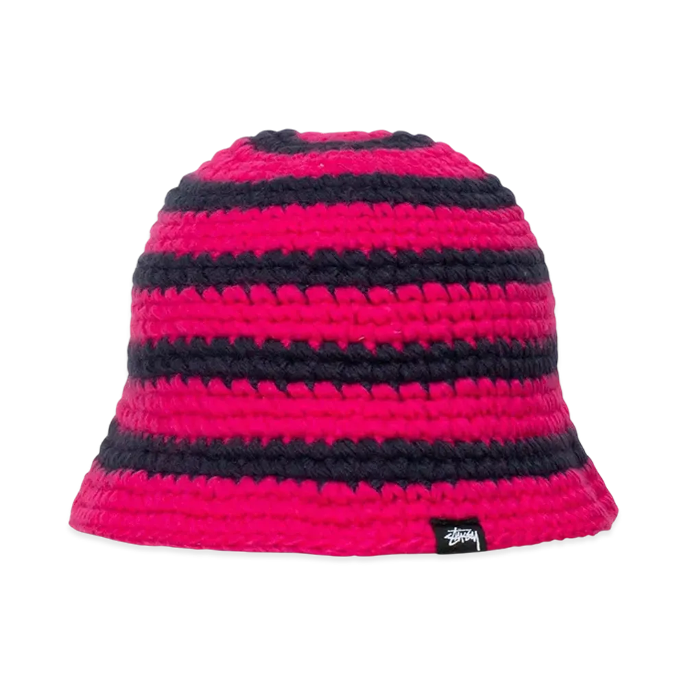 Stussy Swirl Knit Bucket Hat "Hot Pink"