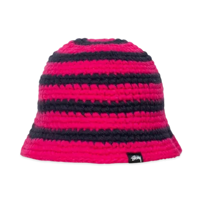 Stussy Swirl Knit Bucket Hat "Hot Pink"