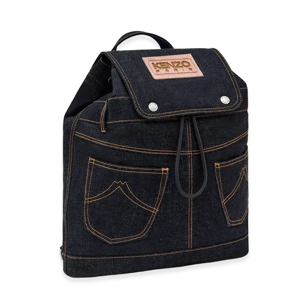KENZO Five Pockets' Backpack in Denim-Like Twill "Navy Blue"