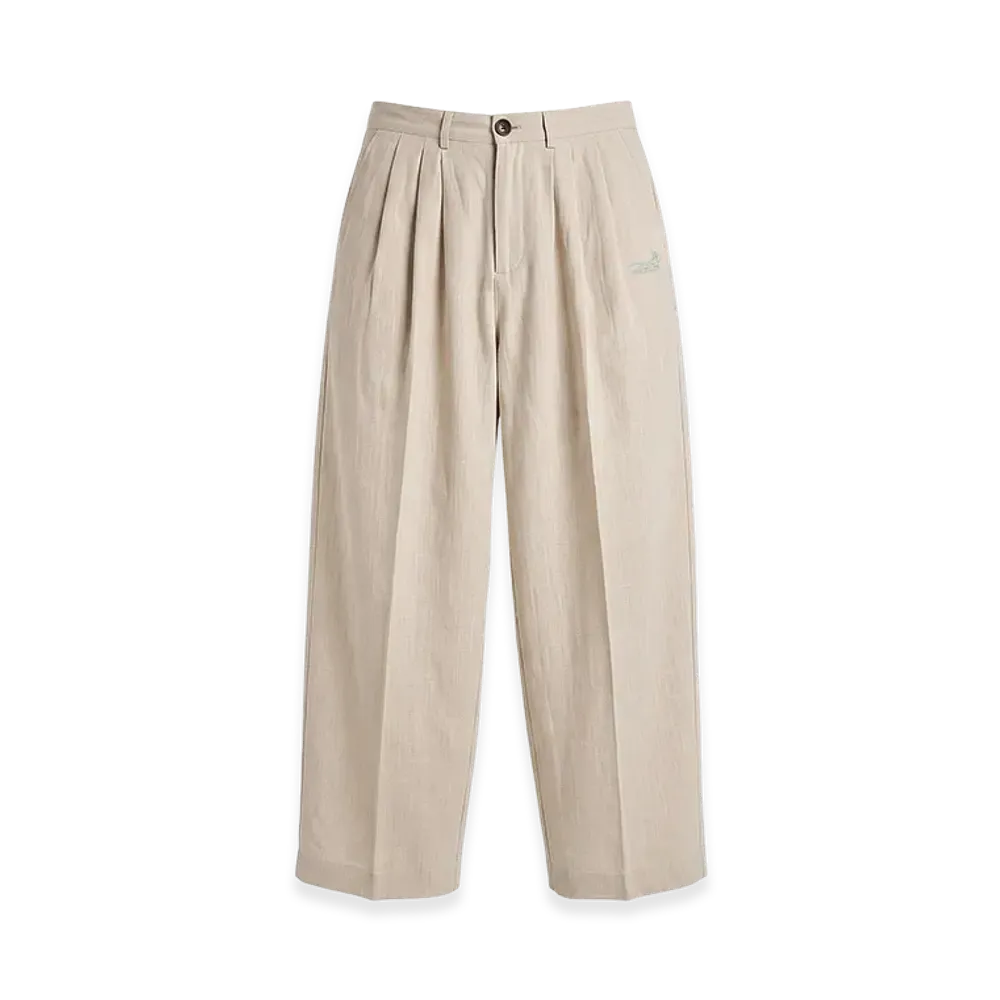 FEELS. Linen Two-Tucked Slacks "Beige"
