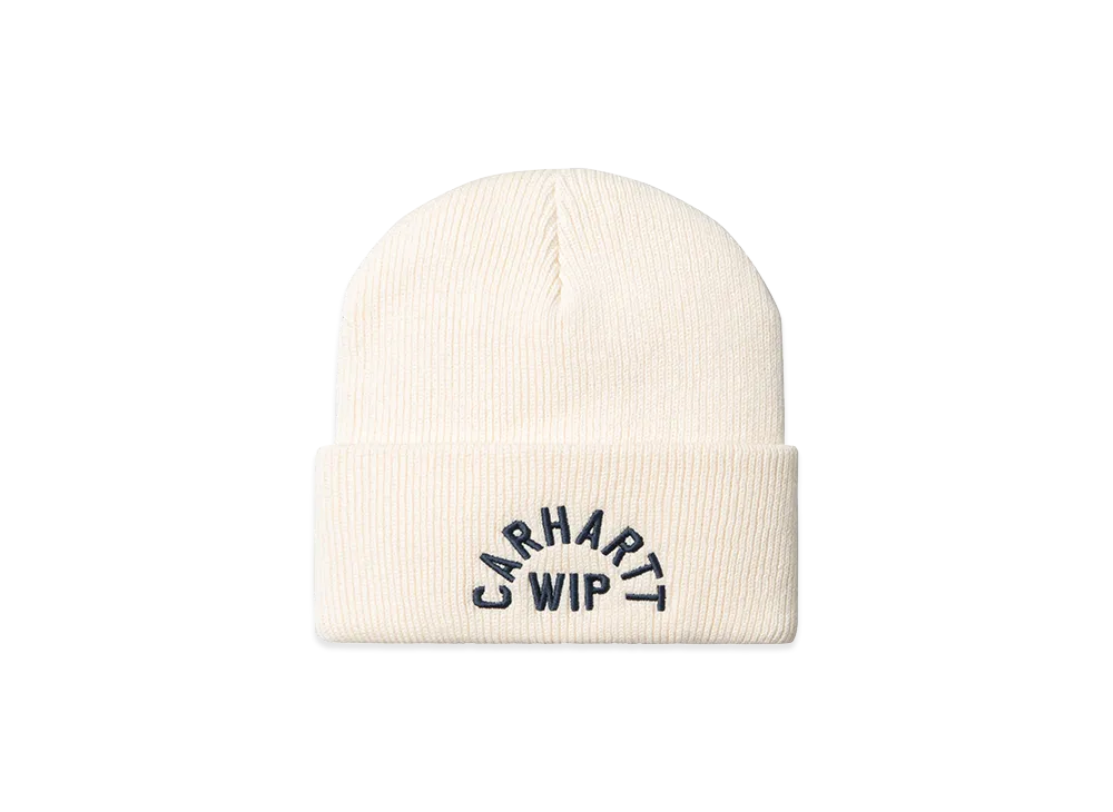 Carhartt WIP Arch Script Beanie "Natural/Dark Navy"