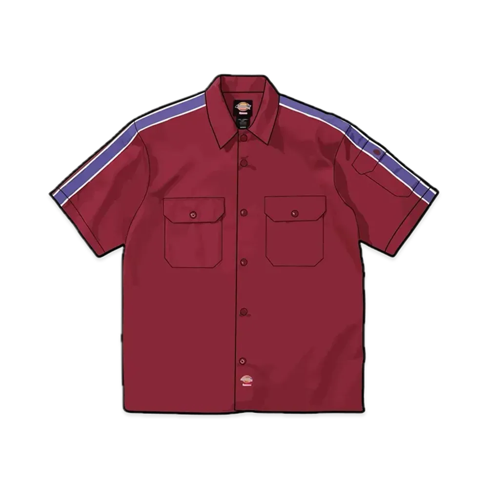 Supreme x Dickies Stripe S/S Work Shirt "Maroon"