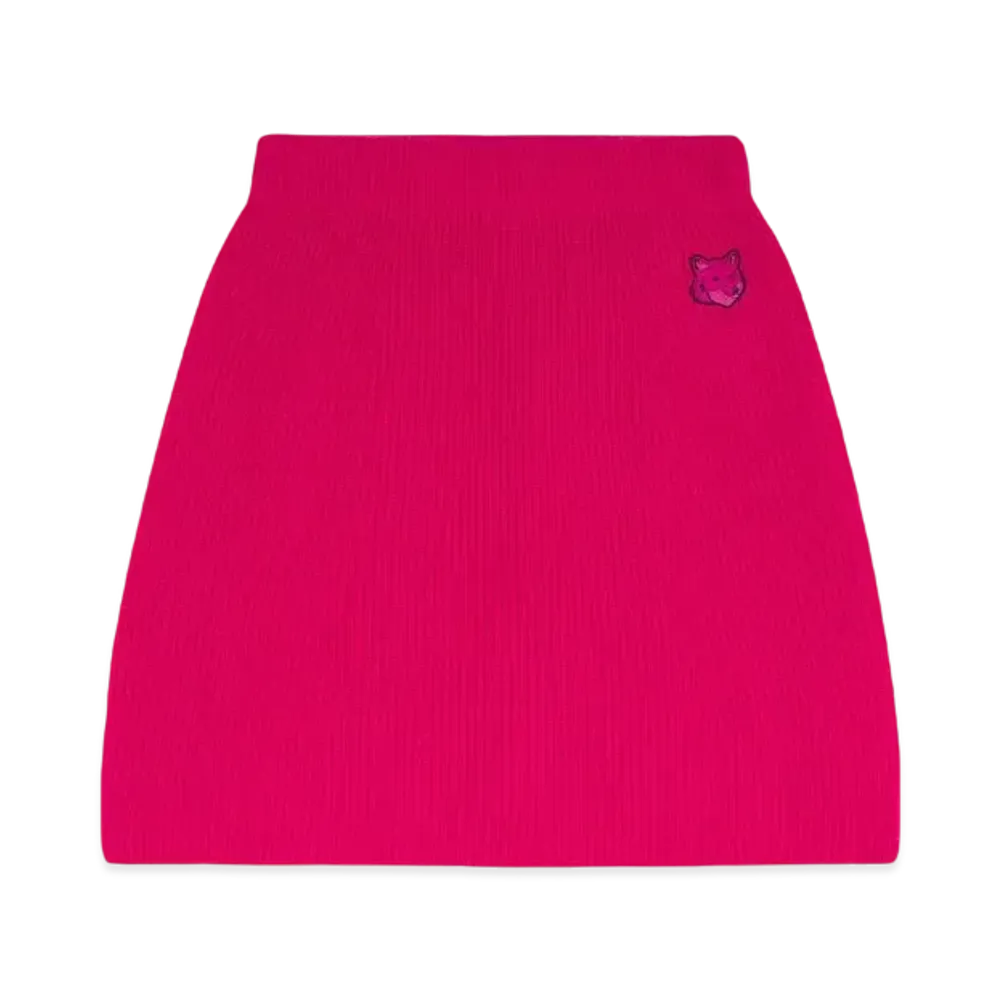 Maison Kitsune Bold Fox Head Patch Short Ribbed Skirt "Supernova"