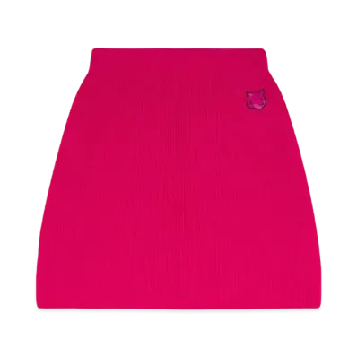 Maison Kitsune Bold Fox Head Patch Short Ribbed Skirt "Supernova"