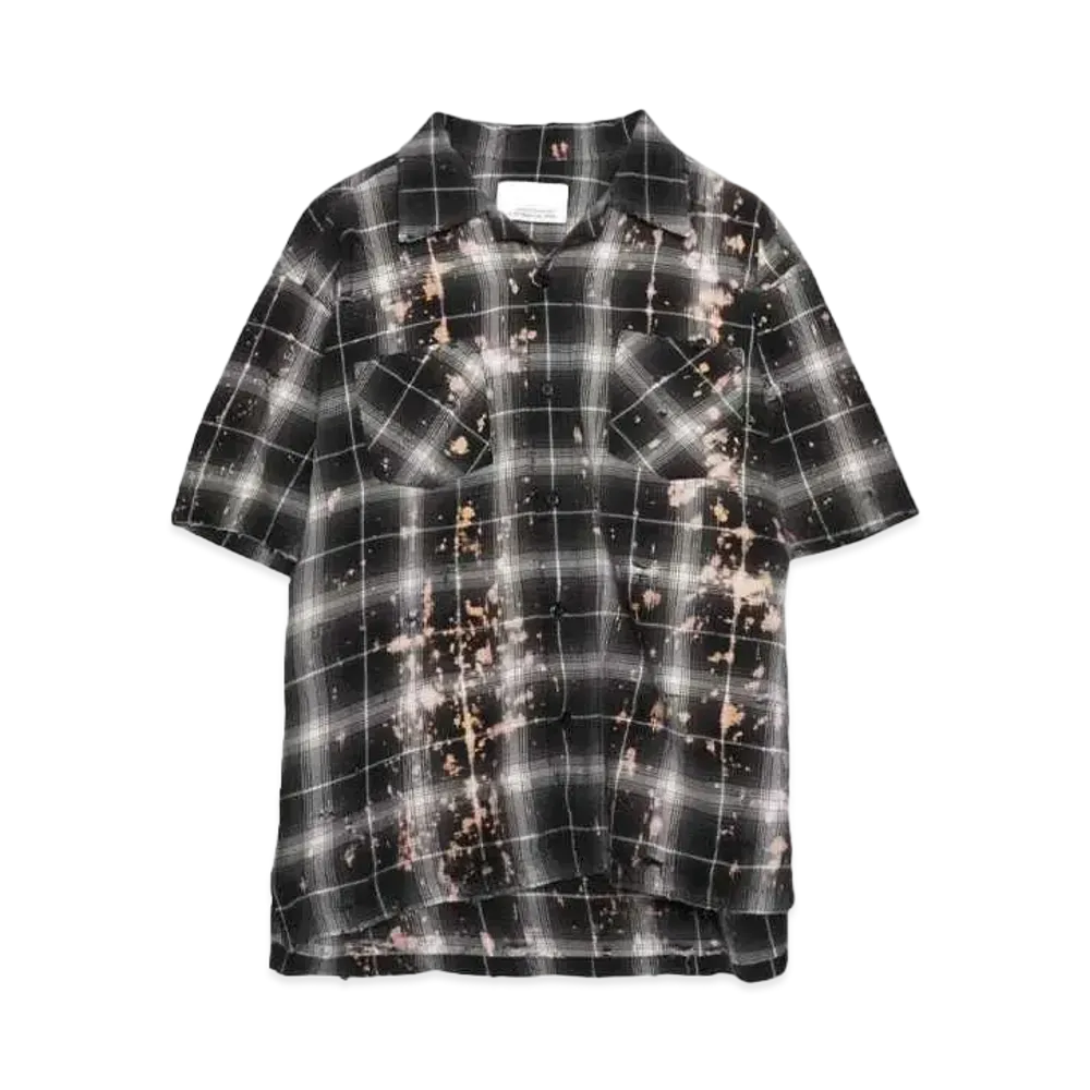 Rafu Bleached&damaged S/S shirt "BLACK"