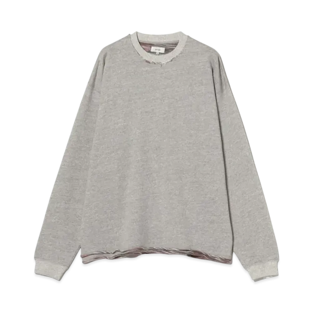 BEAMS Back Kasuri Crewneck Sweatshirt "TopGray"