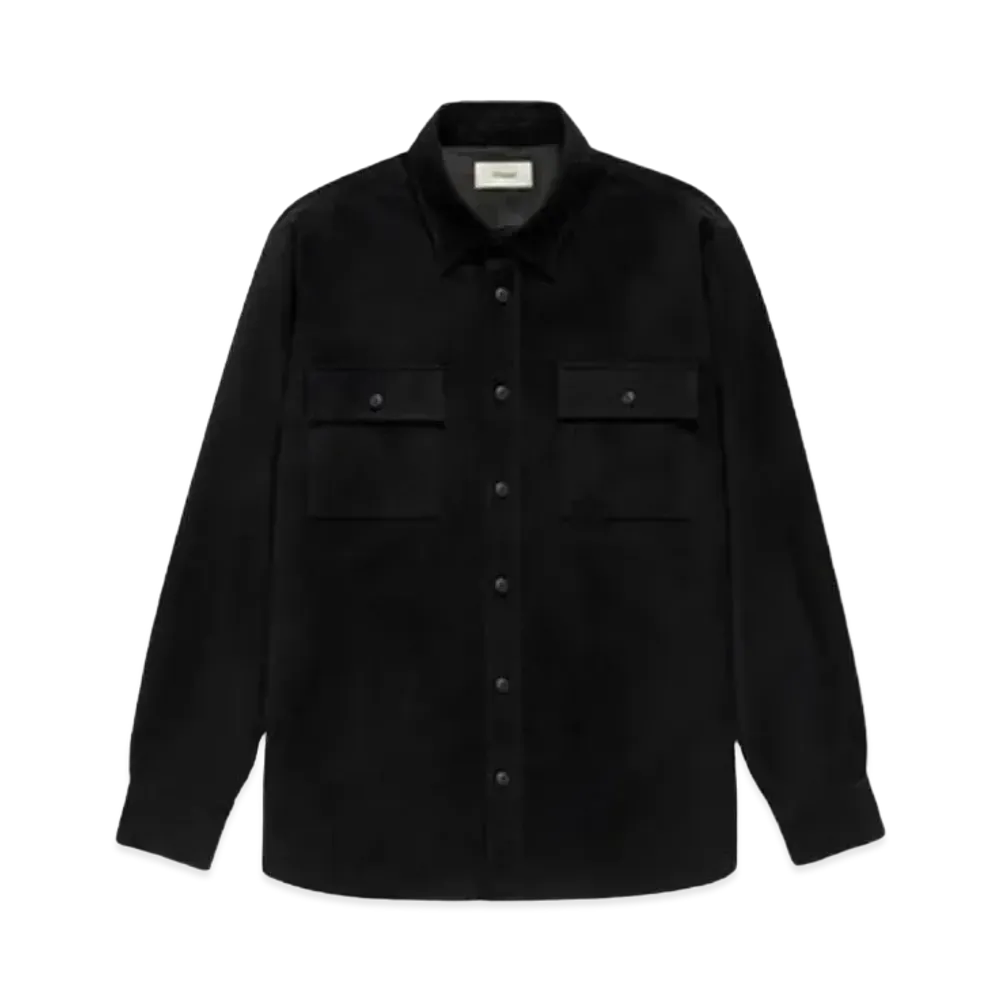 JJJJound Moleskin Lined Overshirt "Black"