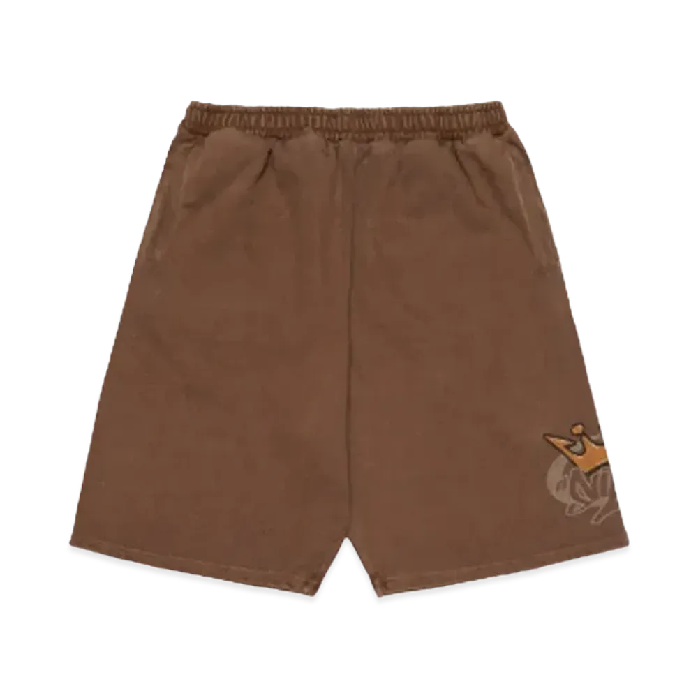 9090 King Logo Pigment Sweat Half Pants "Pigment Brown"