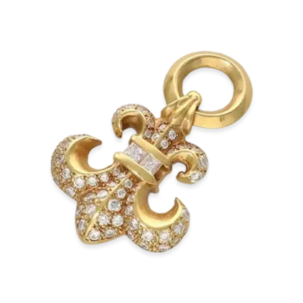 Chrome Hearts 22K BS Flare Charm Pave Diamond Charm "Yellow Gold"