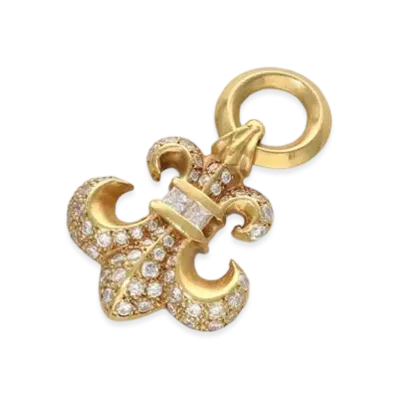 Chrome Hearts 22K BS Flare Charm Pave Diamond Charm "Yellow Gold"