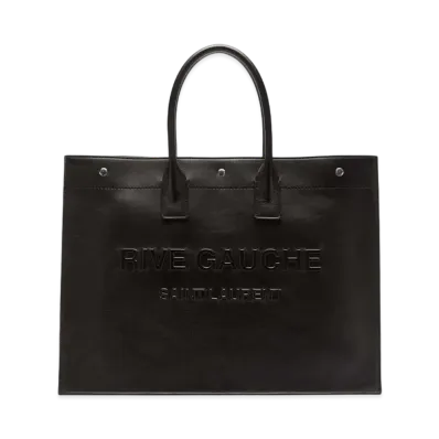 SAINT LAURENT Rive Gauche Large Tote Bag In Smooth Leather "Black"