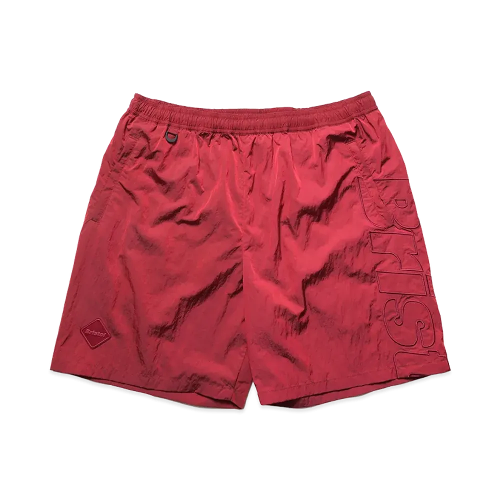 F.C.Real Bristol Big Logo Nylon Easy Shorts "Red"
