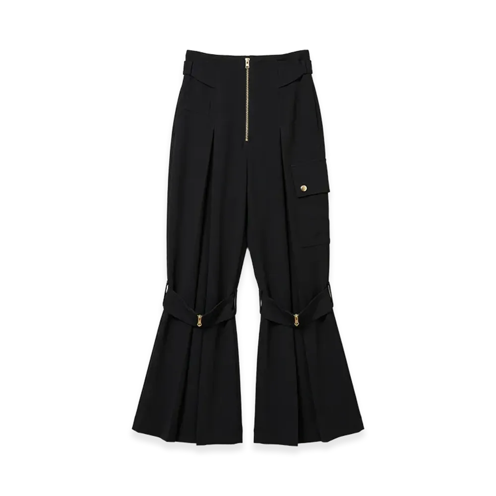 AKIKOAOKI Women's Front Zip Bondage Pants "Black"