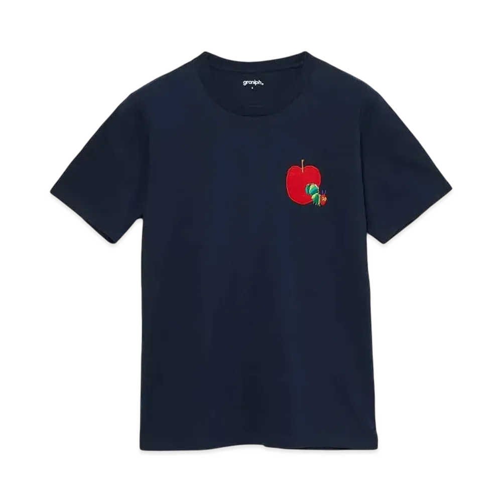 graniph x Eric Carle Red Apple Embroidery T-Shirt "Navy"