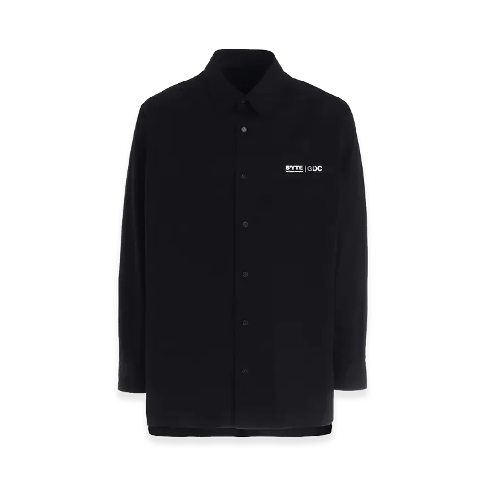 S'YTE x GDC Cotton Broad Logo-Printed Regular Collar Shirt "Black"
