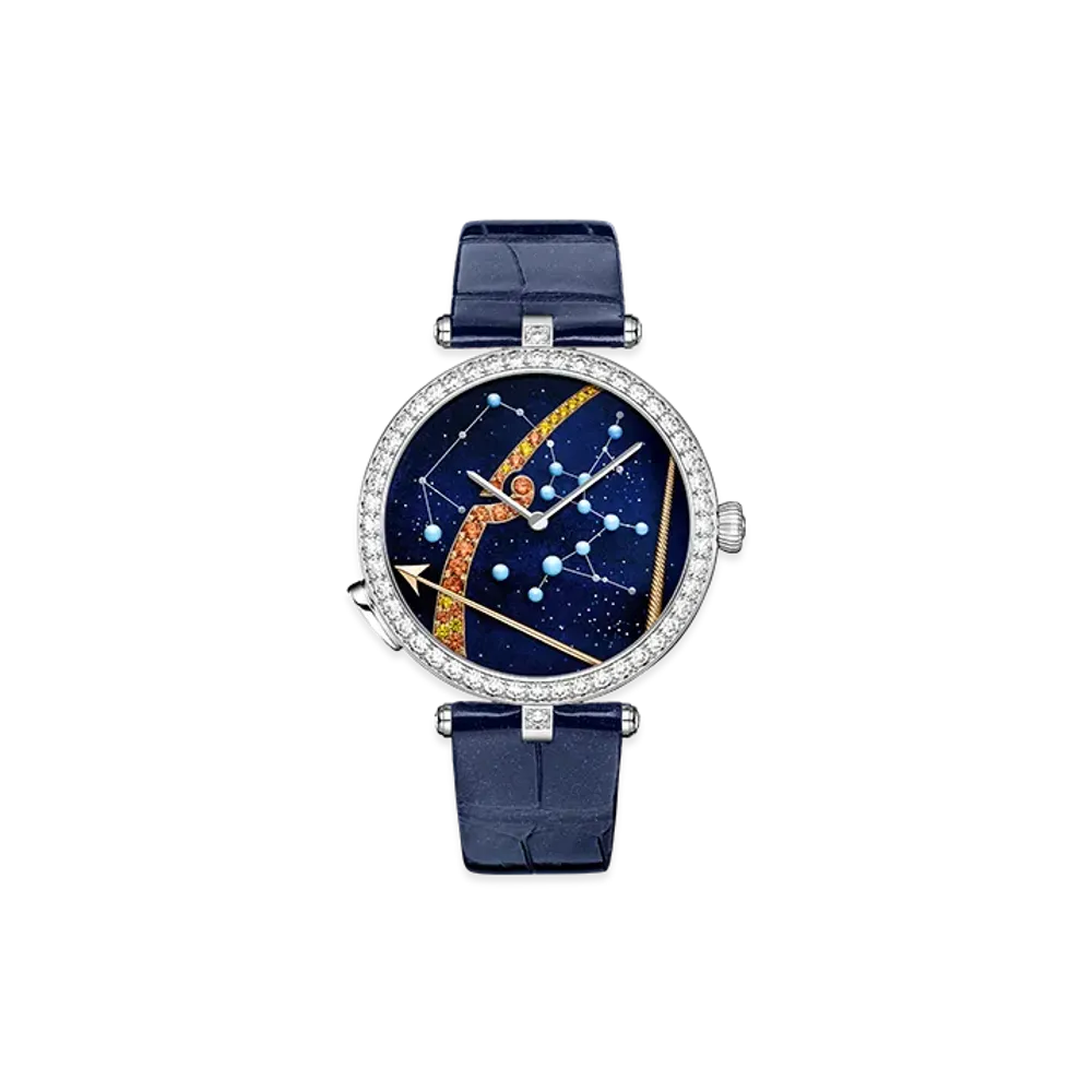 Van Cleef & Arpels Lady Arpels Zodiaque Lumineux Sagittarii Sagittarius watch "18K White gold/Sapphire/Spessartite garnet/Diamond"