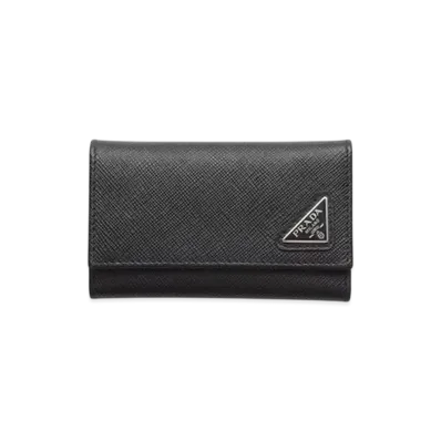 PRADA Saffiano Leather Key Case "Black"
