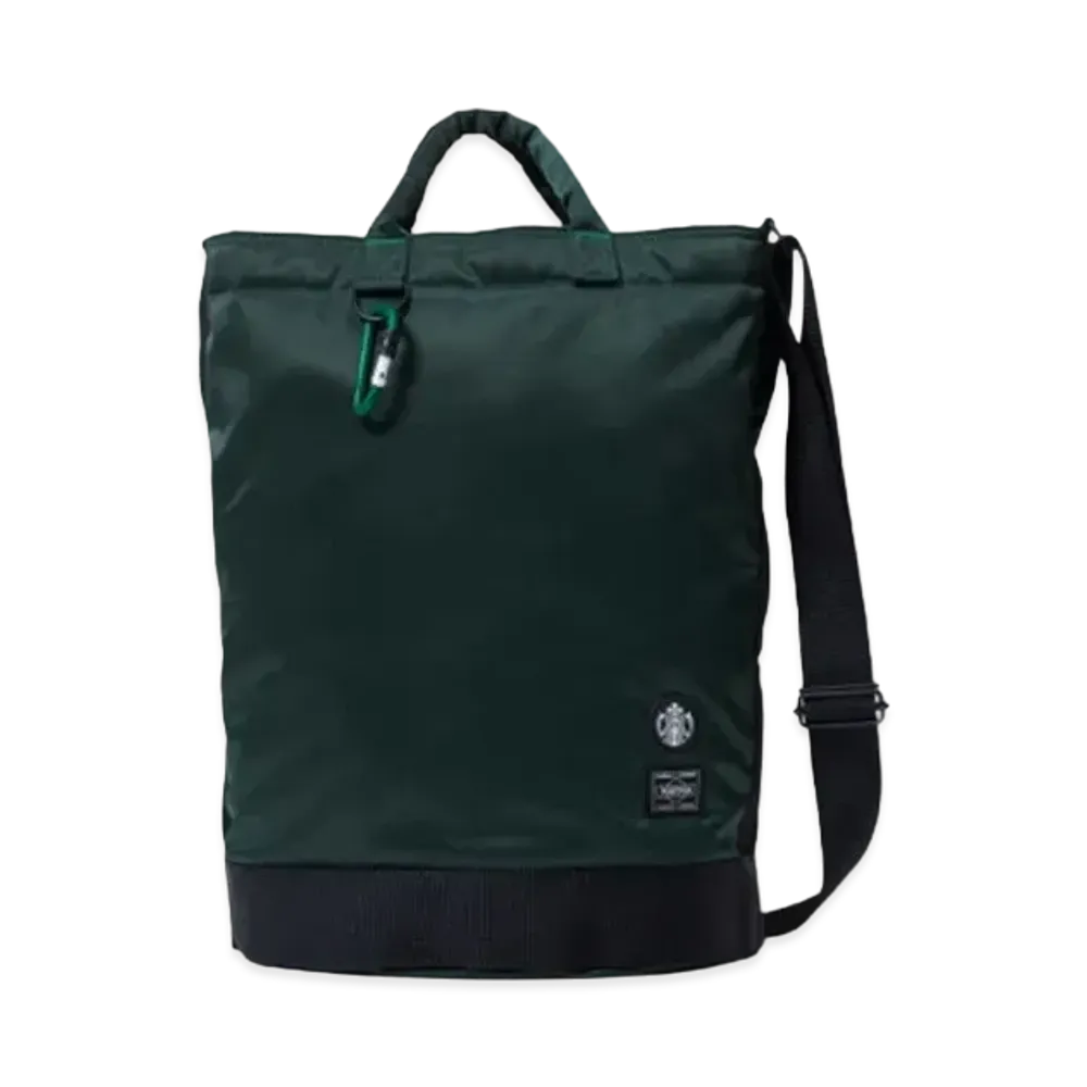 PORTER x STARBUCKS Coffee Bean Shape Drum Bag "Dark Green"