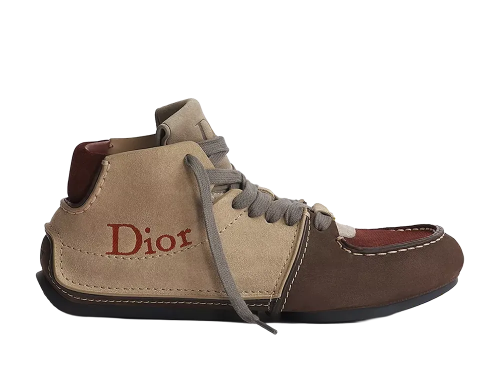 Dior Roadie Lace-Up Boot in Nubuck and Suede Calfskin "Brown"