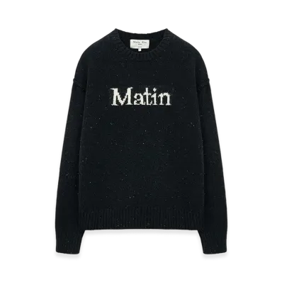 Matin Kim Matin Mixed Yarn Knit Pullover "Dark Navy"