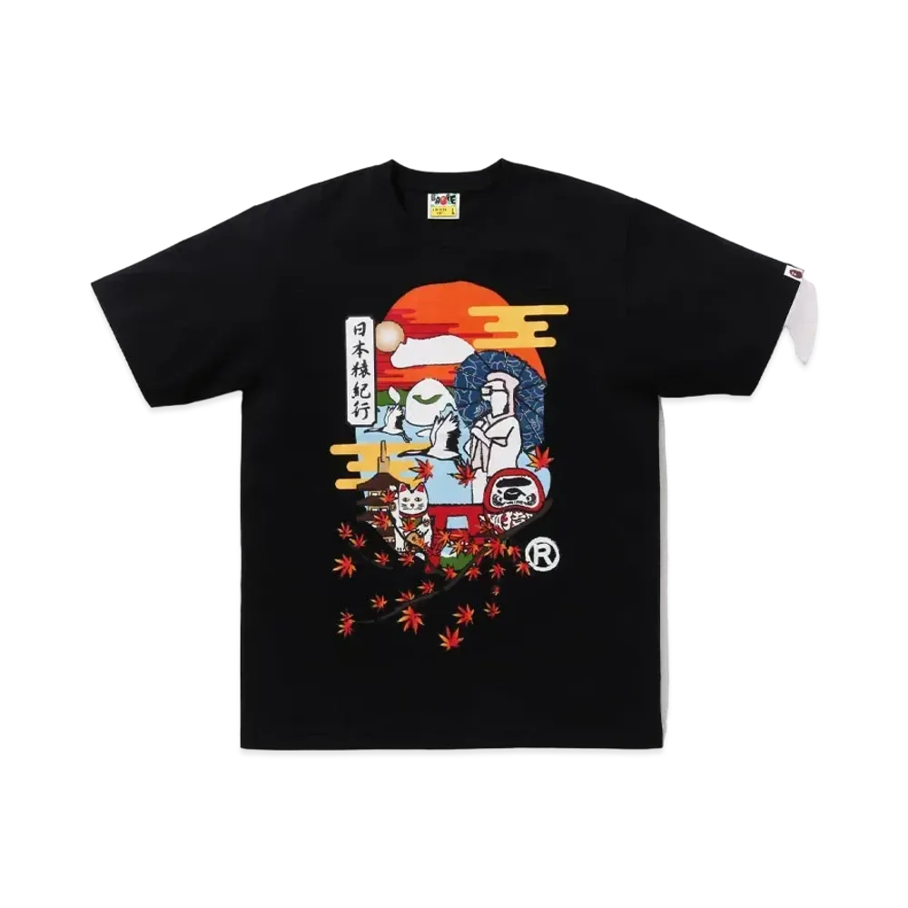 A BATHING APE Japan Culture Autumn Ape Head Tee "Black"