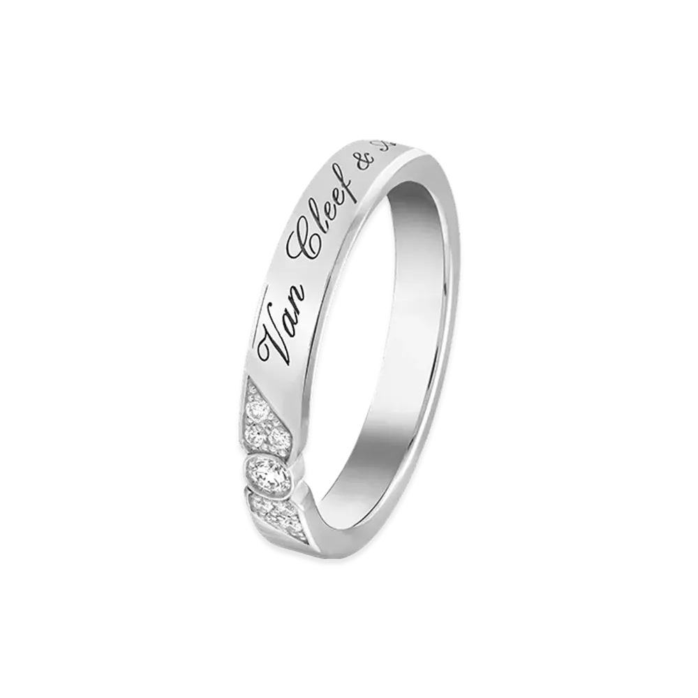 Van Cleef & Arpels Toujours Signature etoiles wedding band 3mm "Platinum/Diamond"
