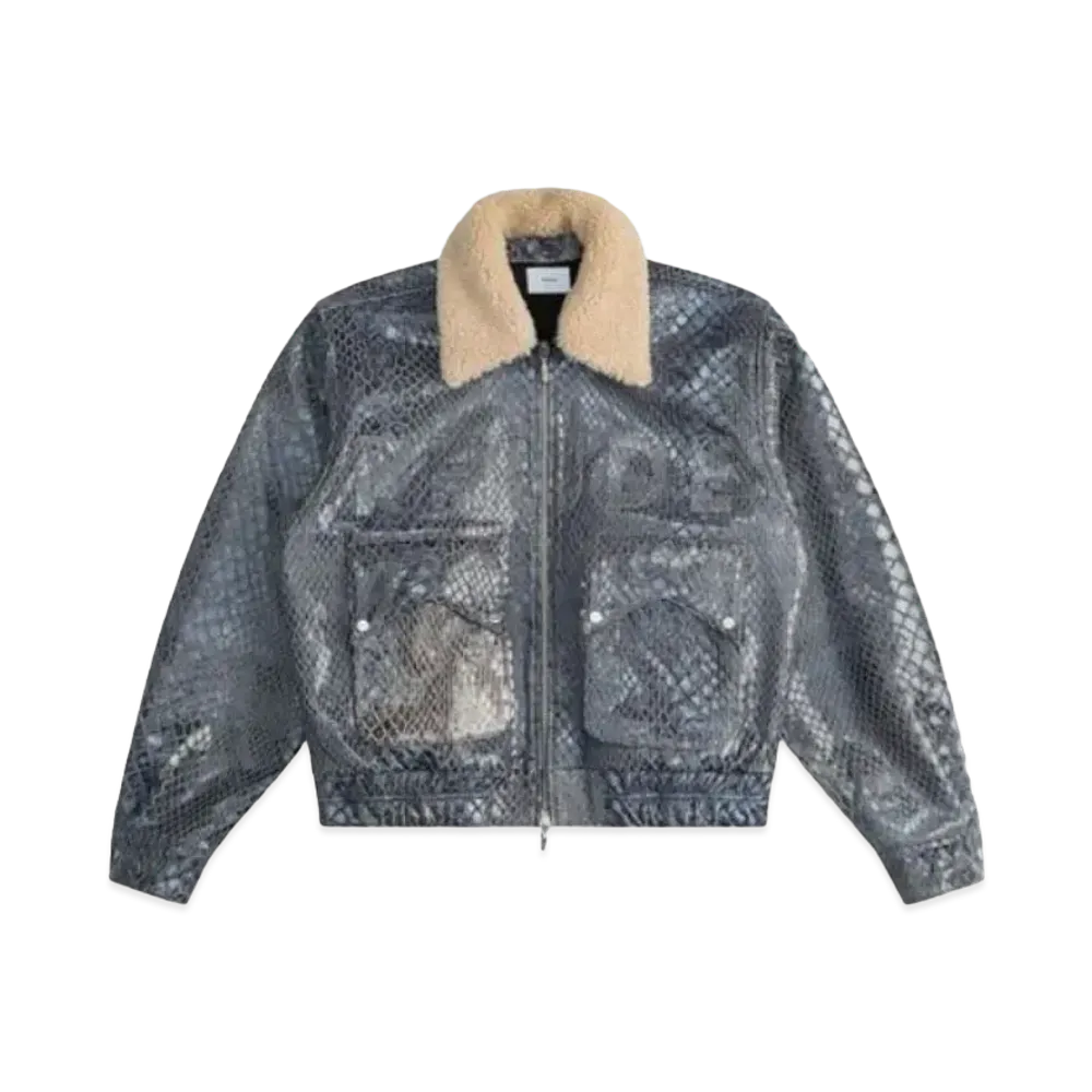 RHUDE Blue Crocodile Pilot Jacket "Navy"