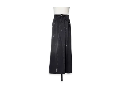 MM6 Maison Margiela Women's Paint Denim Skirt "Black"