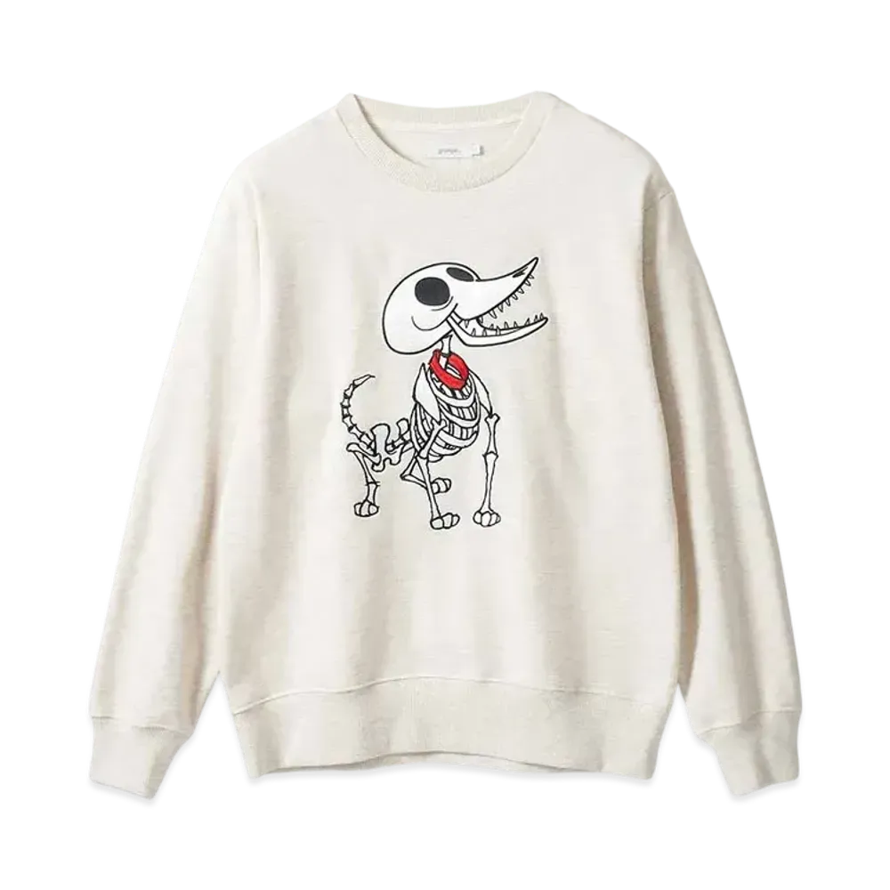 graniph x Tim Burton's Corpse Bride Scrapes Fleece Sweat "Heather Natural"