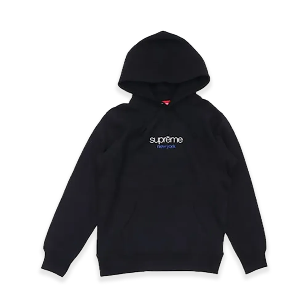 Supreme Chrome Classic Logo Hooded Sweatshirt "Black"