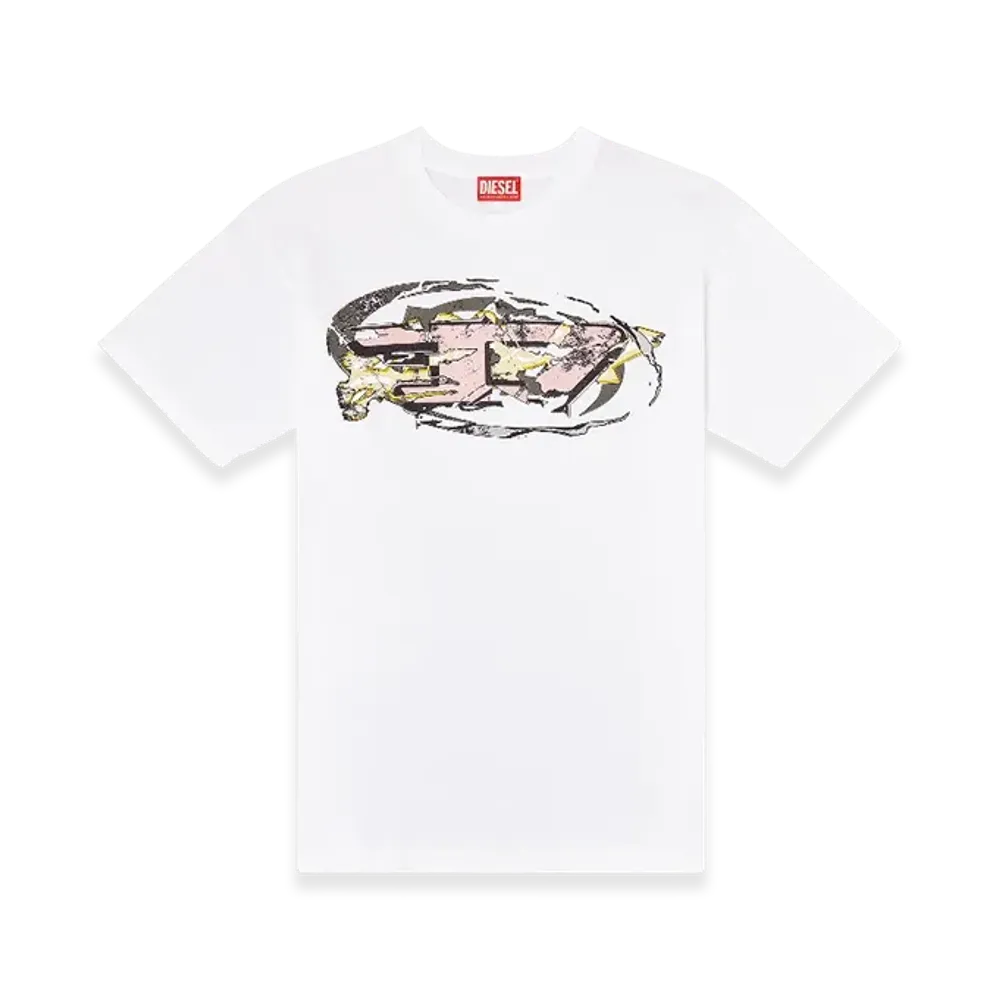 Diesel T-Norm-T11 T-Shirt With Oval D Logo "White"
