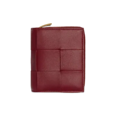 Bottega Veneta Bi-Fold Zip Wallet "Bordeaux"