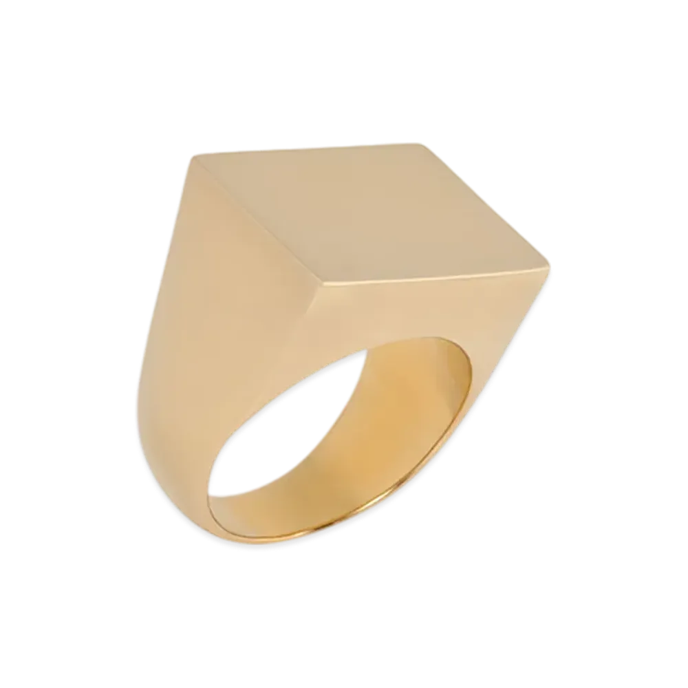 DRIES VAN NOTEN Signet Ring "Mat gold"