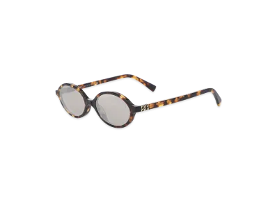 MIU MIU Miu Regard Oval Metal Logo "Honey Havana/Light Grey"
