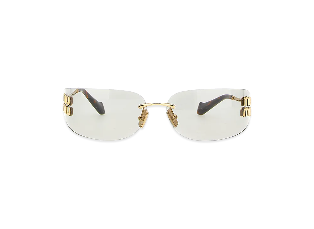 MIU MIU Women's Metal Logo Sunglasses "Multicolor/Gold"