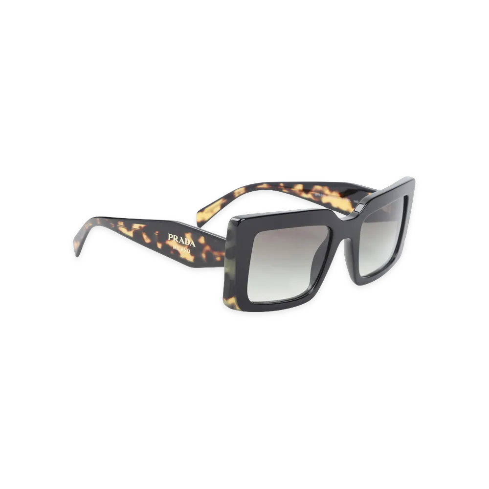 PRADA Women's Acetate Sunglasses "Black Medium Tortoise Grey"