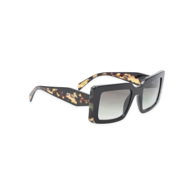 PRADA Women's Acetate Sunglasses "Black Medium Tortoise Grey"