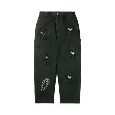 thisisneverthat x Grateful Dead Lightning Double Knee Pant "Off Black"